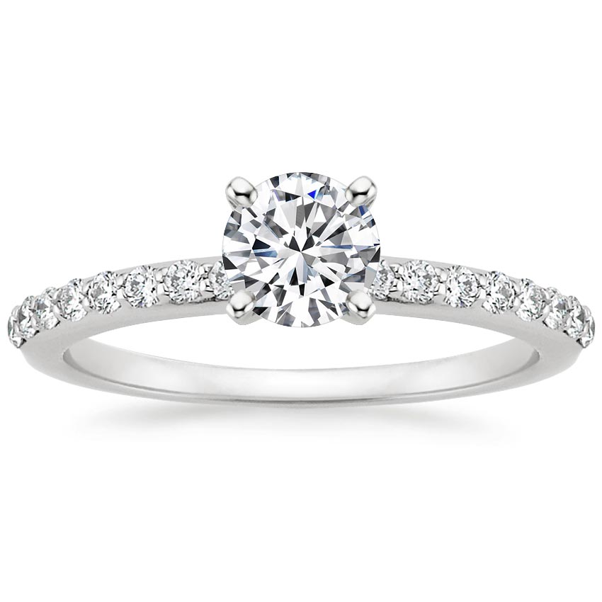 Preset 18K White Gold Petite Shared Prong Diamond Ring (1/4 ct. tw ...