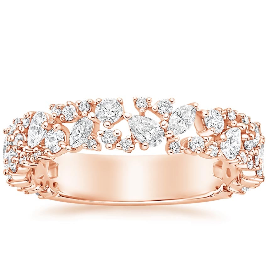 Rose gold diamond engagement ring with surprise diamond details