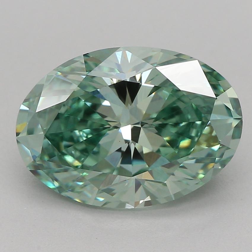 2.09 Ct. Fancy Vivid Green Oval Lab Grown Diamond