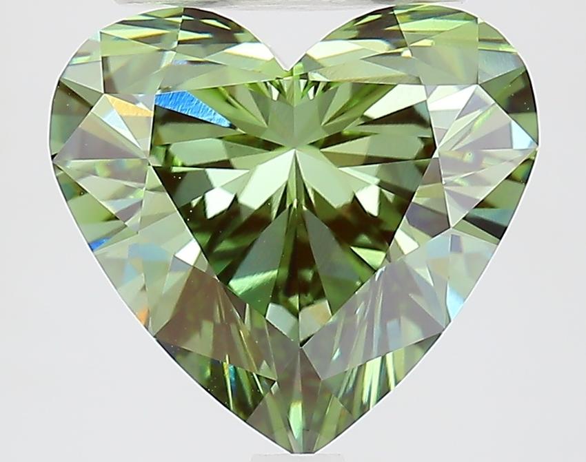 3.71 Ct. Fancy Vivid Green Heart Lab Grown Diamond