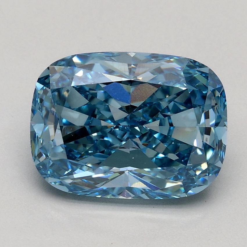 2.09 Ct. Fancy Vivid Blue Cushion Lab Grown Diamond