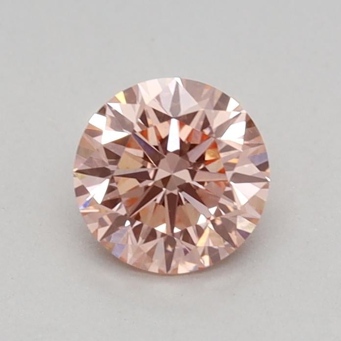 0.42 Ct. Fancy Intense Orangy Pink Round Lab Grown Diamond