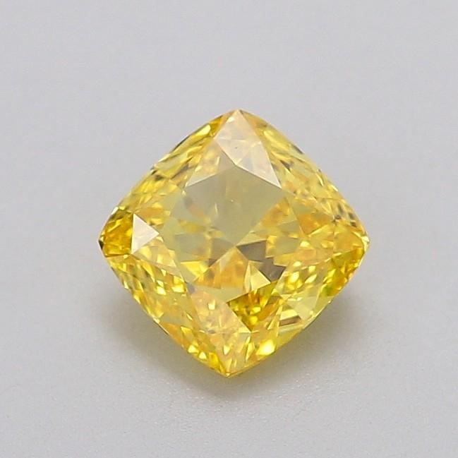 0.93 Ct. Fancy Vivid  Yellow Cushion Lab Grown Diamond