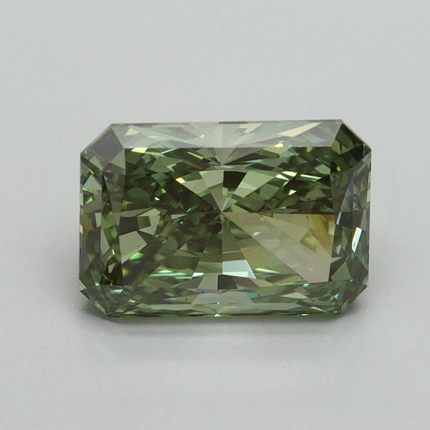 3.10 Ct. Fancy Vivid Green Radiant Lab Grown Diamond