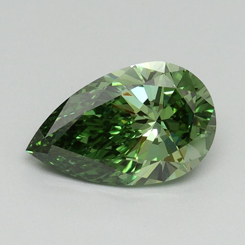 1.10 Ct. Fancy Vivid Green Pear Lab Grown Diamond