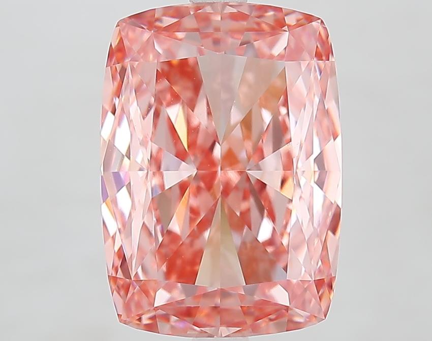 6.54 Ct. Fancy Vivid Pink Cushion Lab Grown Diamond
