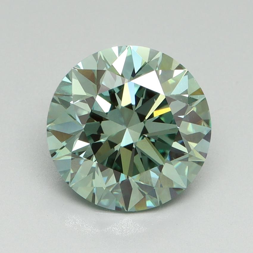 2.65 Ct. Fancy Vivid Green Round Lab Grown Diamond