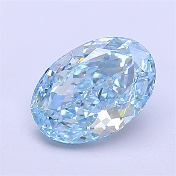 1.11 Ct. Fancy Vivid  Blue Oval Lab Grown Diamond