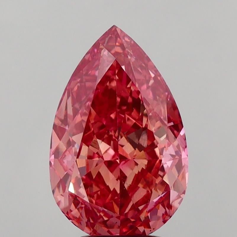 4.08 Ct. Fancy Vivid  Pink Pear Lab Grown Diamond