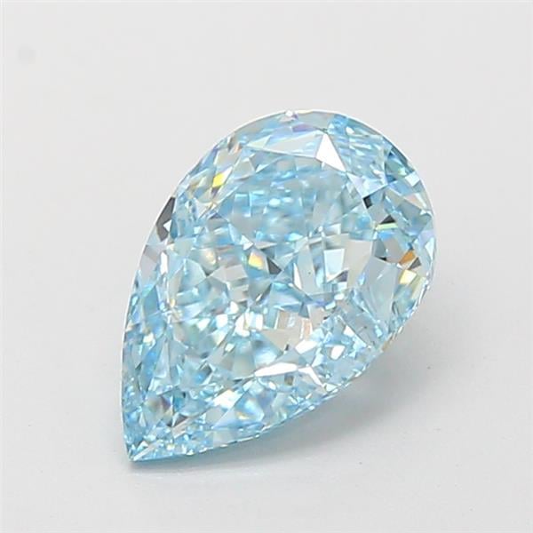 2.08 Ct. Fancy Vivid Greenish Blue Pear Lab Grown Diamond