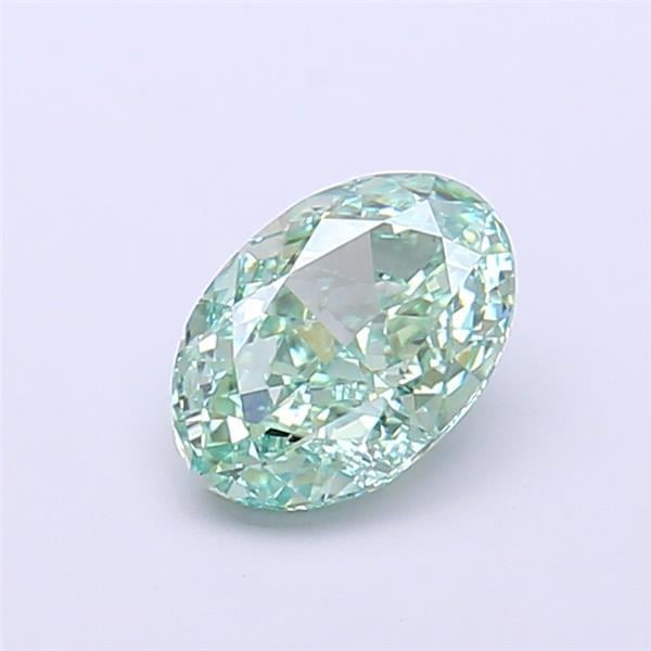 1.01 Ct. Fancy Vivid  Green Oval Lab Grown Diamond