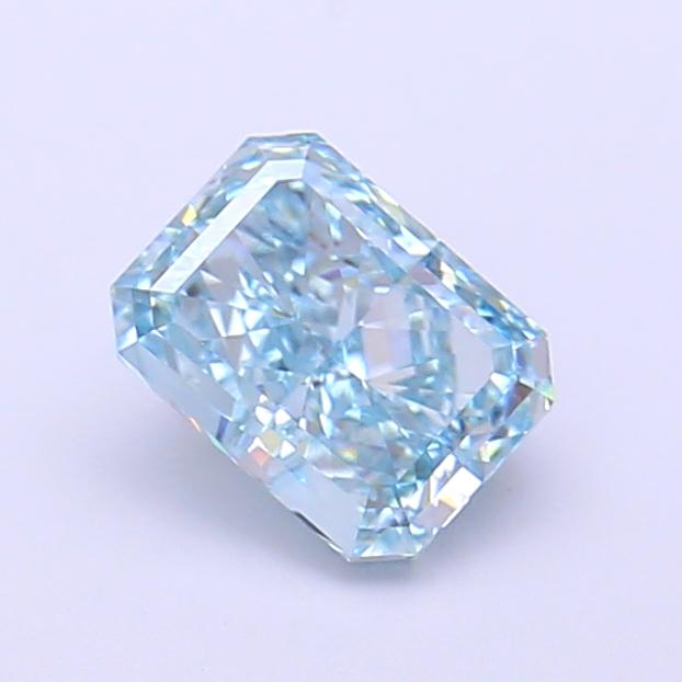 1.08 Ct. Fancy Vivid Bluish Green Radiant Lab Grown Diamond