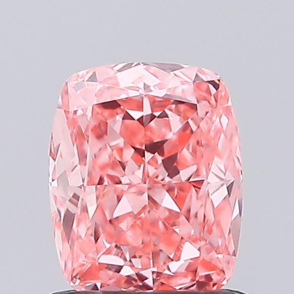 0.94 Ct. Fancy Vivid Pink Cushion Lab Grown Diamond