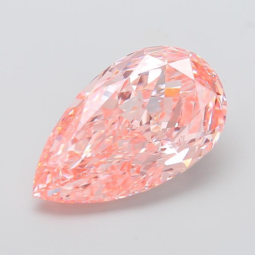 15.14 Ct. Fancy Vivid Pink Pear Lab Grown Diamond
