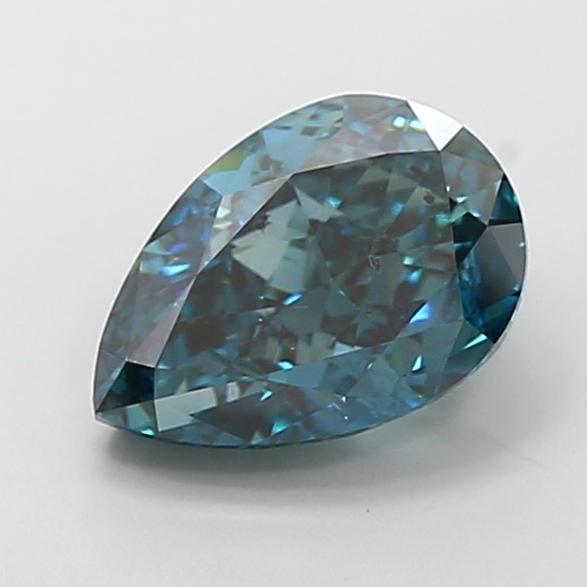 2.72 Ct. Fancy Vivid Greenish Blue Pear Lab Grown Diamond