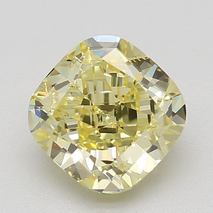 1.51 Ct. Fancy Intense Yellow Cushion Diamond