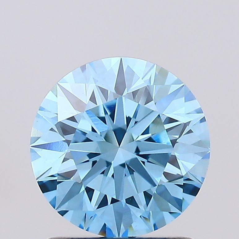 1.29 Ct. Fancy Vivid Blue Round Lab Grown Diamond