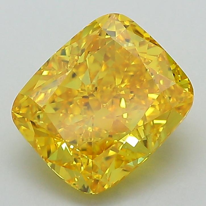 2.52 Ct. Fancy Vivid Yellow Cushion Lab Grown Diamond