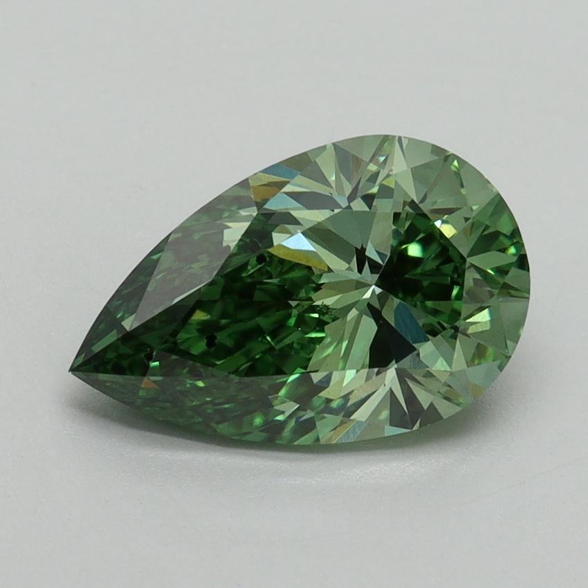 2.13 Ct. Fancy Vivid Green Pear Lab Grown Diamond