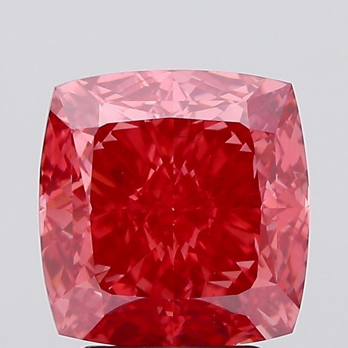 3.51 Ct. Fancy Vivid Pink Cushion Lab Grown Diamond