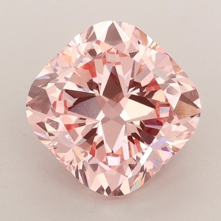 2.74 Ct. Fancy Vivid  Pink Cushion Lab Grown Diamond