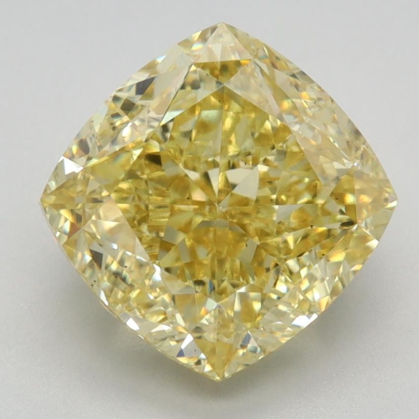 3.65 Ct. Fancy Intense Yellow Cushion Lab Grown Diamond