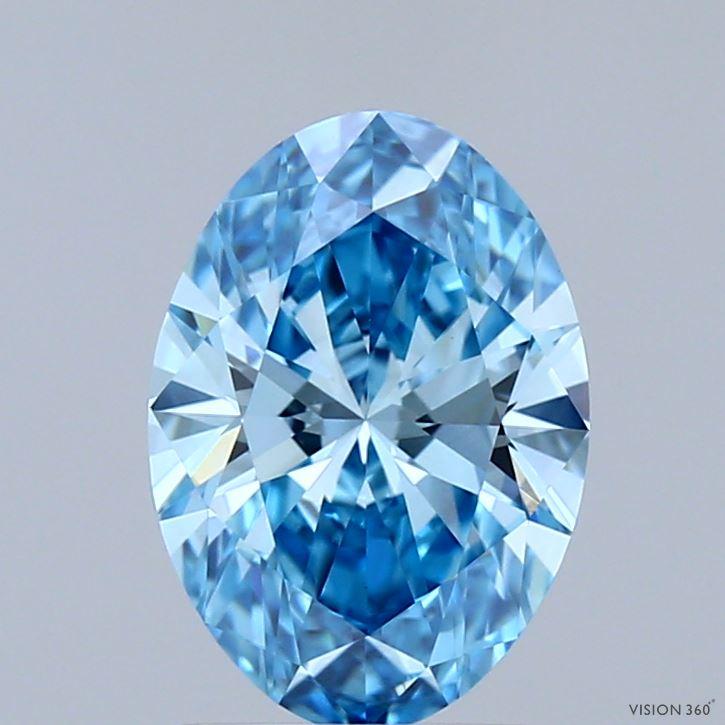 1.70 Ct. Fancy Vivid Blue Oval Lab Grown Diamond