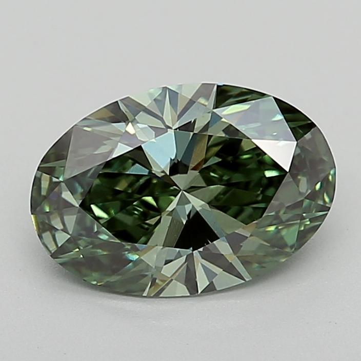1.50 Ct. Fancy Vivid  Green Oval Lab Grown Diamond