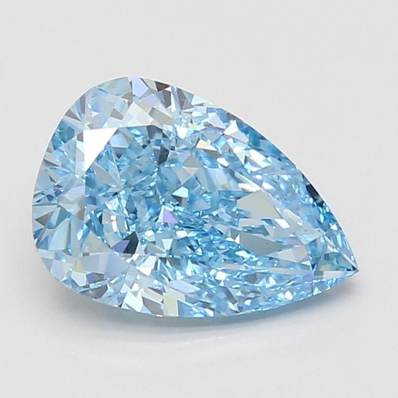 3.02 Ct. Fancy Vivid Blue Pear Lab Grown Diamond