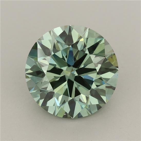 4.19 Ct. Fancy Vivid Green Round Lab Grown Diamond