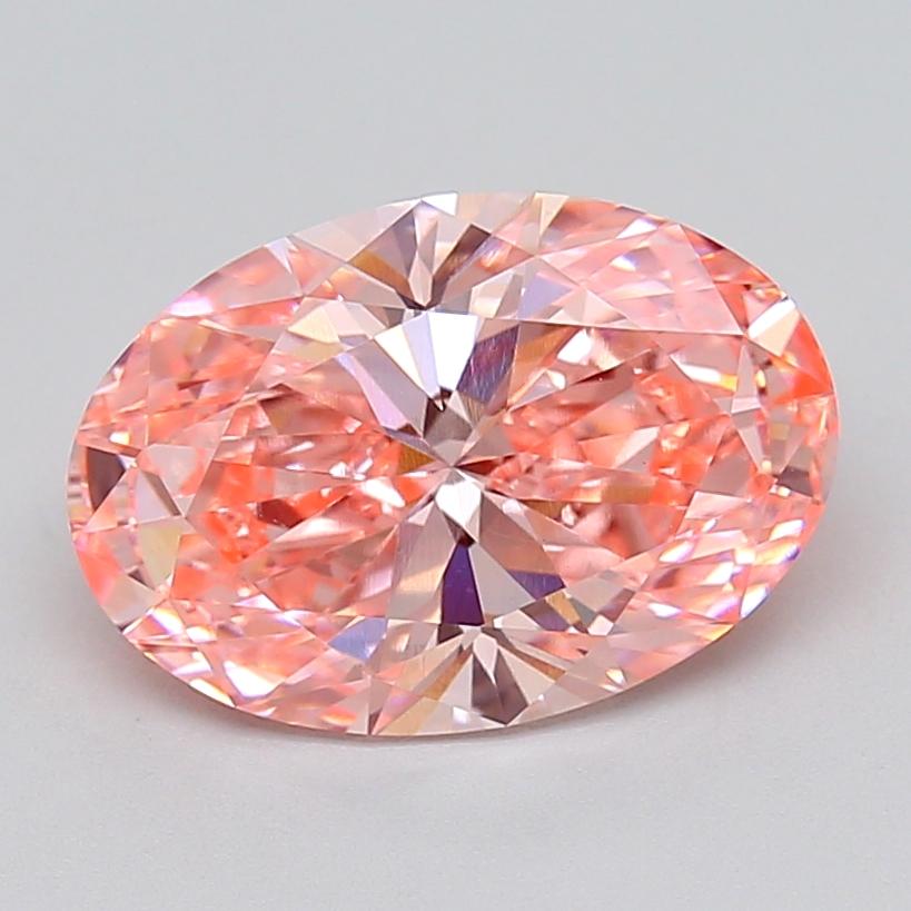 4.09 Ct. Fancy Vivid Pink Oval Lab Grown Diamond