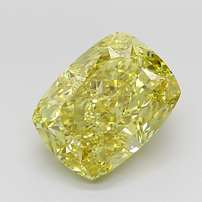 5.48 Ct. Fancy Intense Yellow Cushion Lab Grown Diamond
