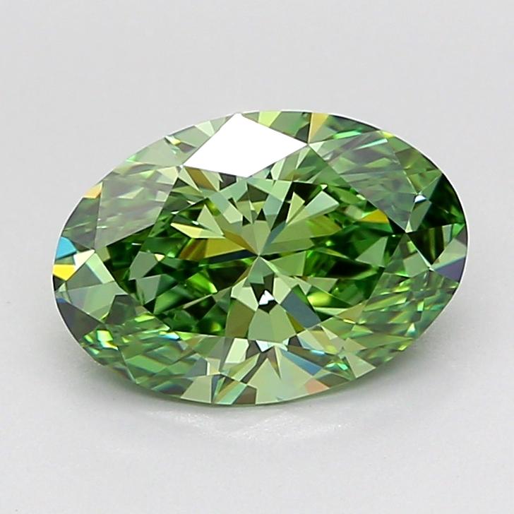 1.84 Ct. Fancy Vivid Green Oval Lab Grown Diamond