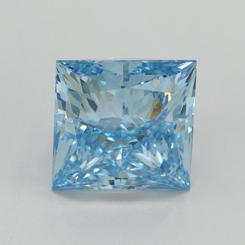 3.51 Ct. Fancy Vivid Blue Princess Lab Grown Diamond