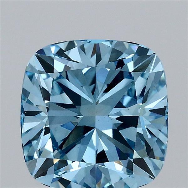 1.94 Ct. Fancy Vivid  Blue Cushion Lab Grown Diamond
