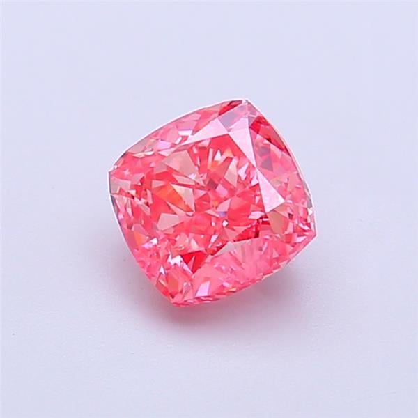 1.10 Ct. Fancy Vivid  Pink Cushion Lab Grown Diamond