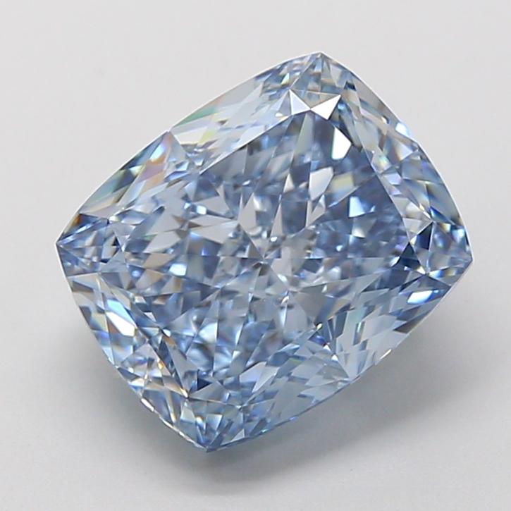 5.03 Ct. Fancy Vivid Blue Cushion Lab Grown Diamond