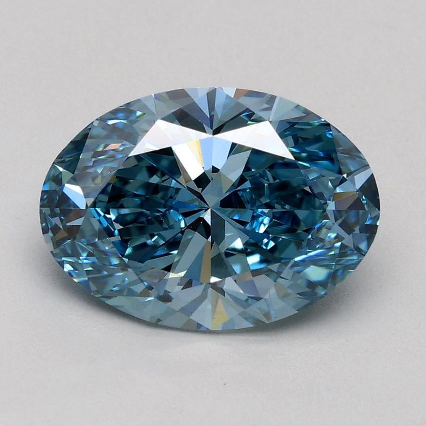 2.08 Ct. Fancy Vivid Blue Oval Lab Grown Diamond