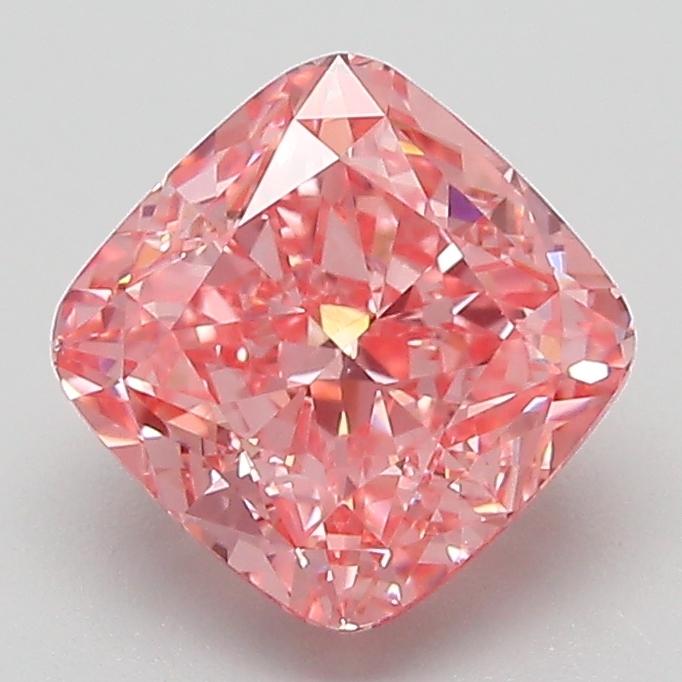 2.06 Ct. Fancy Vivid Pink Cushion Lab Grown Diamond