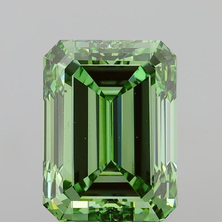 5.01 Ct. Fancy Vivid Green Emerald Lab Grown Diamond