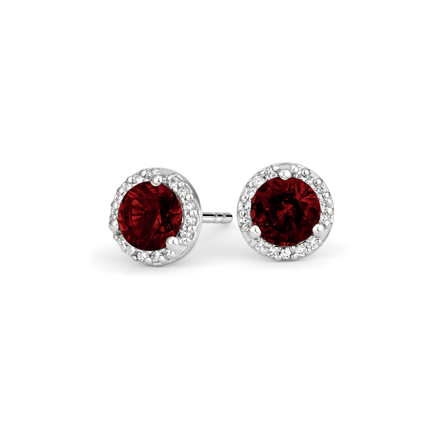 garnet diamond earrings