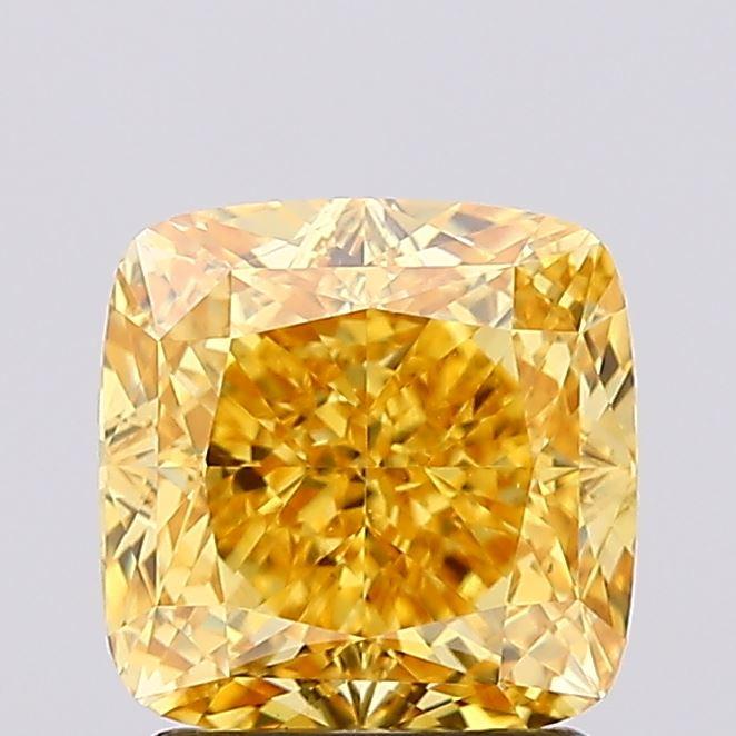 1.89 Ct. Fancy Vivid Yellow Cushion Lab Grown Diamond