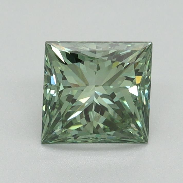 1.10 Ct. Fancy Vivid Green Princess Lab Grown Diamond