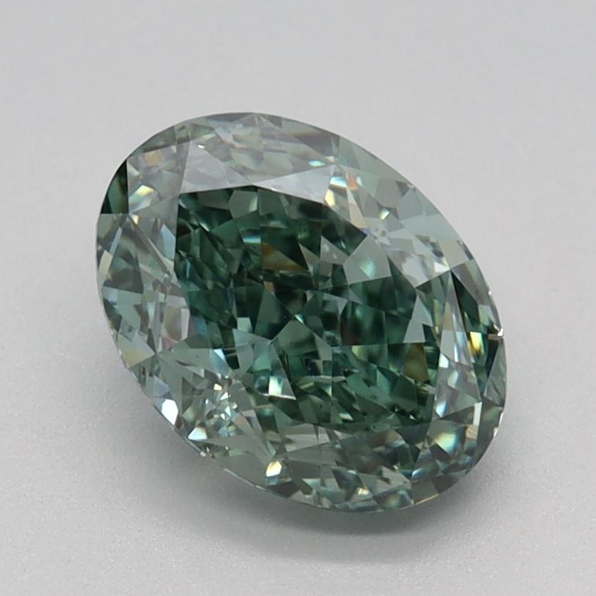 1.42 Ct. Fancy Vivid Green Oval Lab Grown Diamond