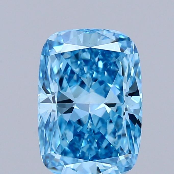 1.10 Ct. Fancy Vivid Blue Cushion Lab Grown Diamond