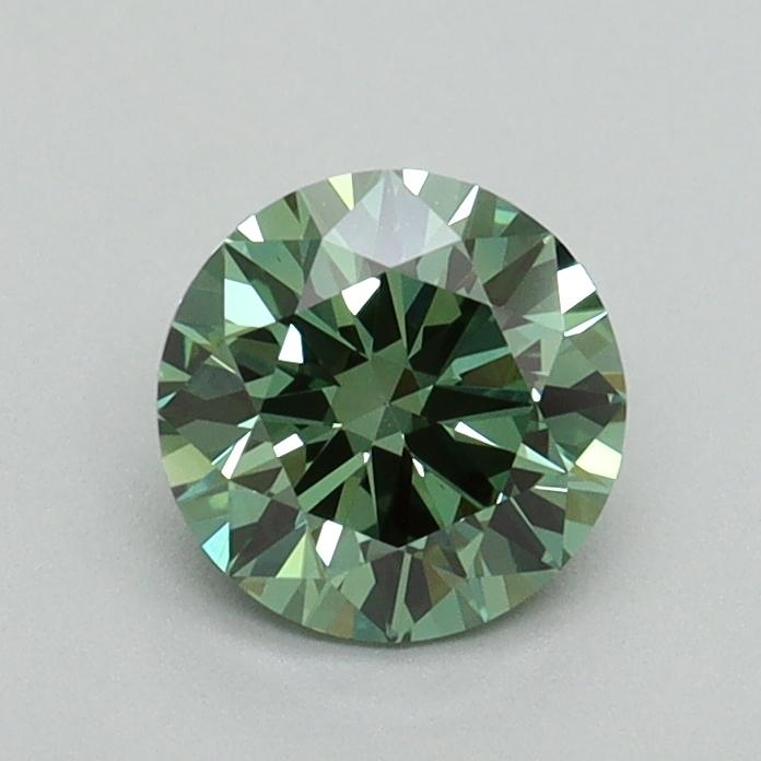 0.72 Ct. Fancy Vivid Green Round Lab Grown Diamond