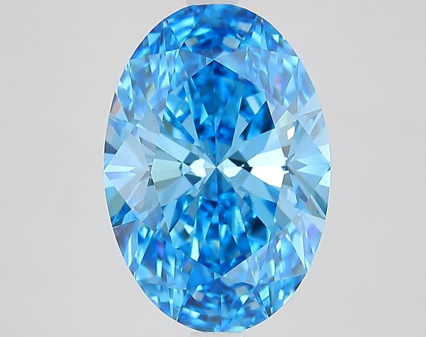 4.03 Ct. Fancy Vivid Blue Oval Lab Grown Diamond