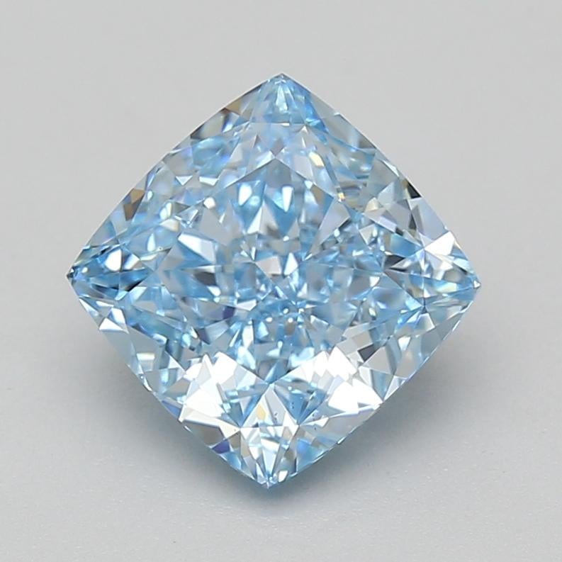 3.02 Ct. Fancy Vivid Blue Cushion Lab Grown Diamond