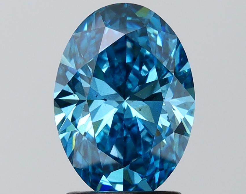2.06 Ct. Fancy Vivid Blue Oval Lab Grown Diamond