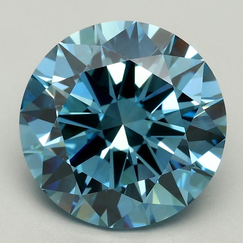 2.97 Ct. Fancy Vivid Blue Round Lab Grown Diamond
